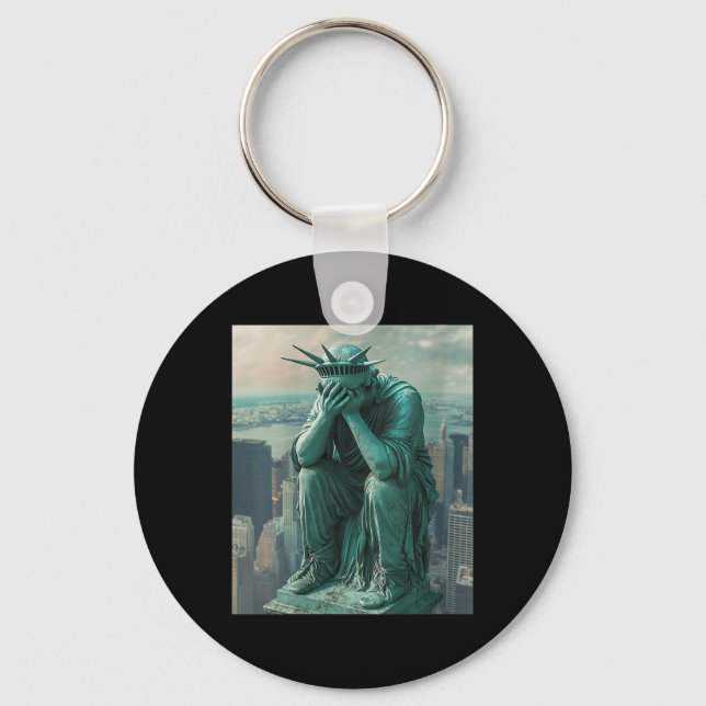 Chaveiro Estátua Mulher Da Liberdade Facepalm V-neck (Frente)