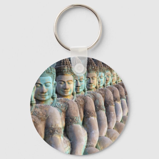 Chaveiro estátuas budas verdes Siem Reap Camboja (Frente)