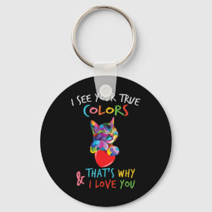 Chaveiro Este design de Gato de Consciência do Autismo Boni