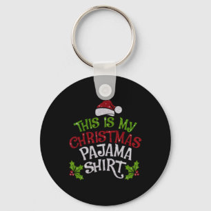 Chaveiro Este É Meu Natal Pajama Engraçado Família Xmas San