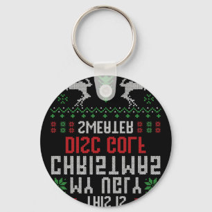 Chaveiro Este É Meu Suéter Feio de Natal de Golfe de Disco