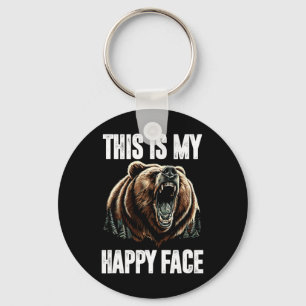 Chaveiro Este É O Meu Rosto Feliz Urso Engraçado Floresta G