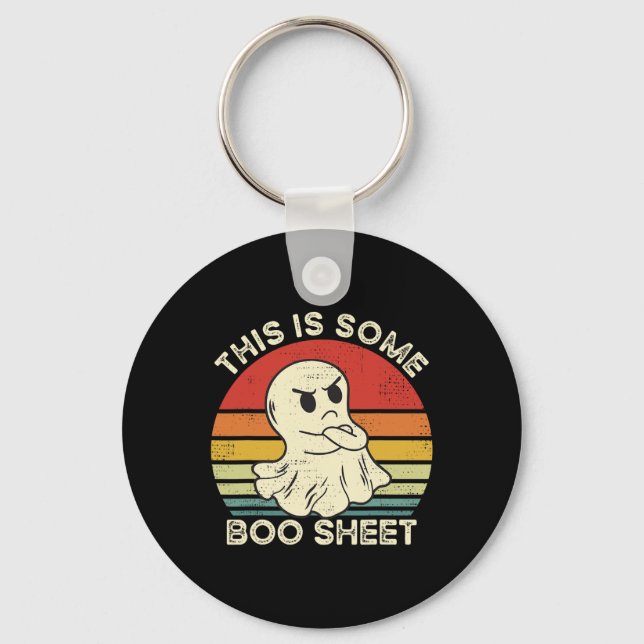 Chaveiro Este É Um Bloco Engraçado Fantasma Retro Halloween (Frente)