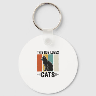 Chaveiro Este Garoto Ama Gatos Design Retro Amante de Gatos