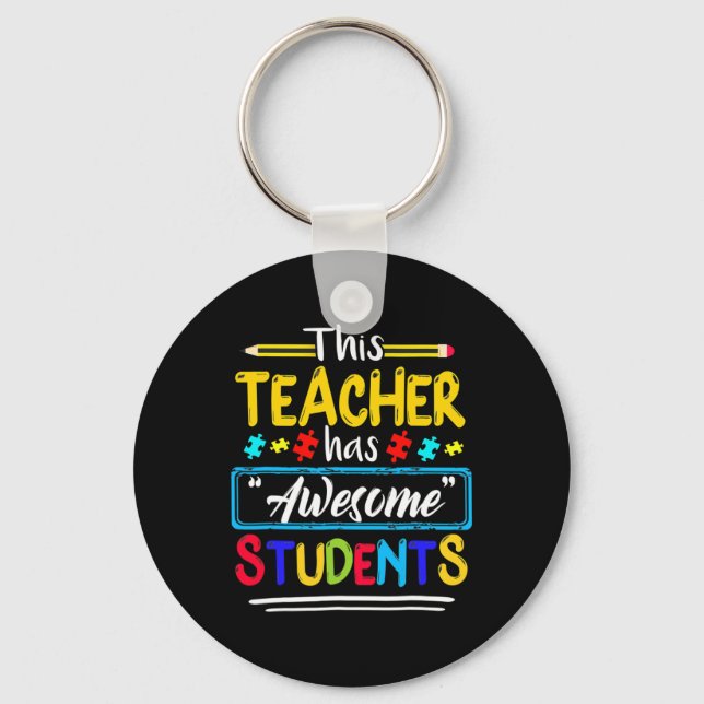 Chaveiro Este Professor Tem Estudantes Incríveis Quebra-cab (Frente)