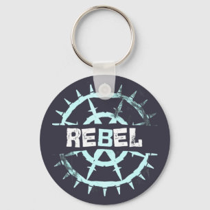 Chaveiro Estética Cyber Grunge Rebelde com Arame Farpado