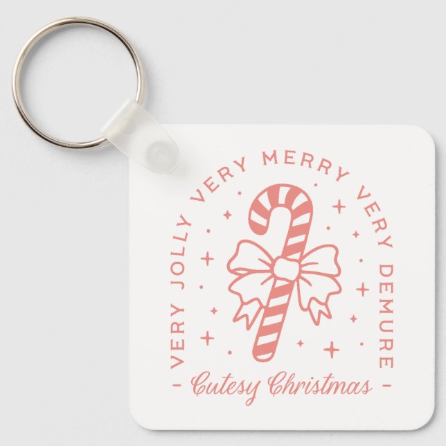 Chaveiro Estética rosa-rosa-coquetel de Natal desagradável (Frente)