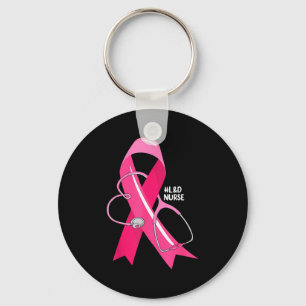 Chaveiro Estetoscópio Rosa Enfermeira Câncer de Mama