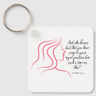 Chaveiro Esther 4:14 Bíblia de script - Silhueta rosa versá