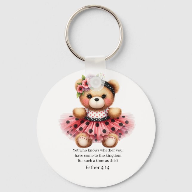 Chaveiro Esther 4:14 Girly Bear Keychain (Frente)