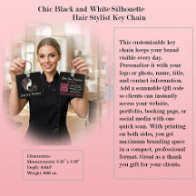 Estilista de Cabelo Silhueta Preto e Branco Chic