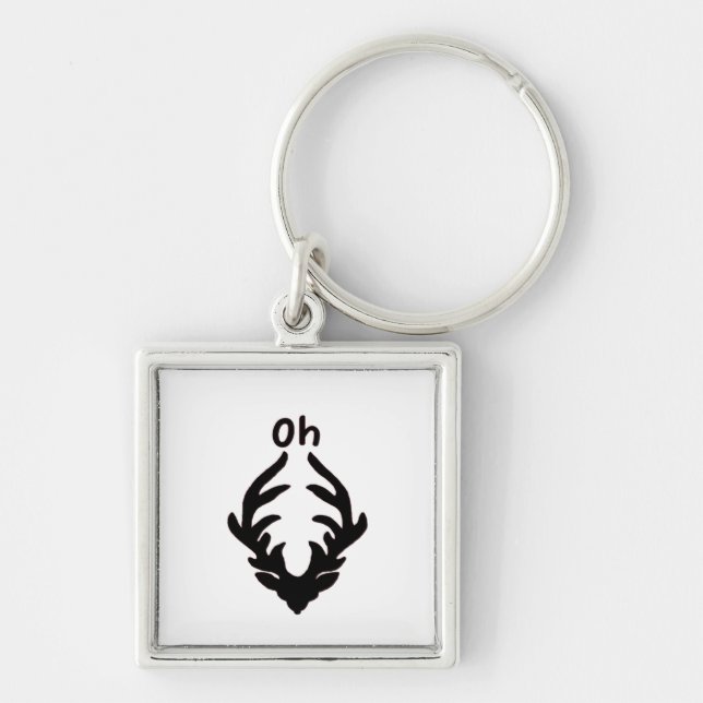Chaveiro Estilo Artístico Limpo Oh Deer  (Frente)