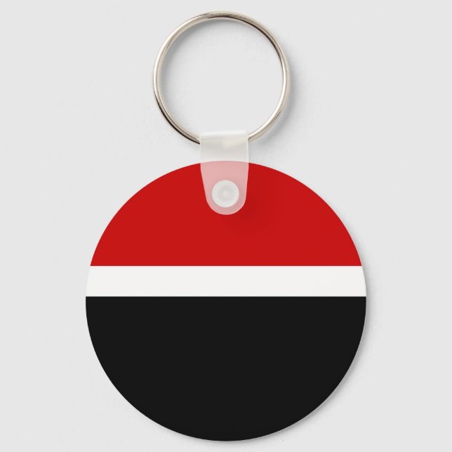 Chaveiro Estilo de Bloco de Cor Preto Branco Vermelho Desig (Frente)