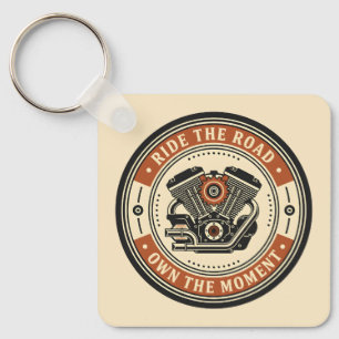 Chaveiro Estilo de Emblema de Motor de Moto Retrô