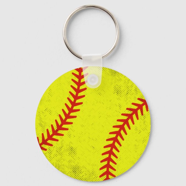 Chaveiro Estilo de Jogo de Softball Retro Athletic Fastpitc (Frente)