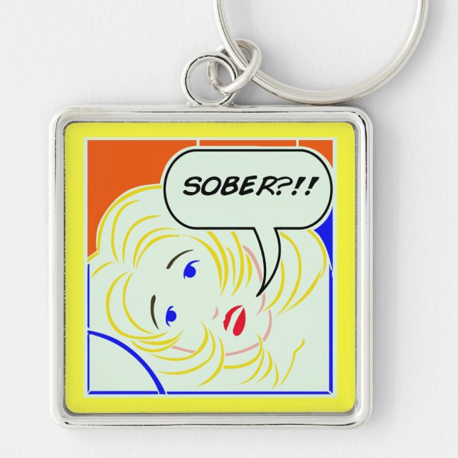 Chaveiro Estilo de Lichtenstein do pop art sóbrio (Frente)