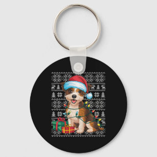 Chaveiro Estilo de Sweater Xmas Papais noeis Feios Borda Te