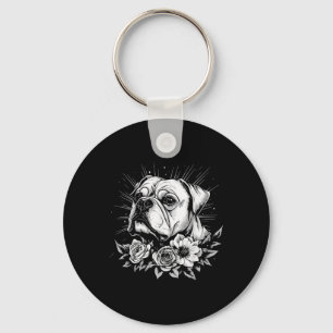 Chaveiro Estilo de Tatuagem Lover Buldogue Cão Retroativo