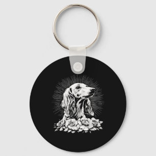 Chaveiro Estilo de Tatuagem Lover Saluki Retro Cog