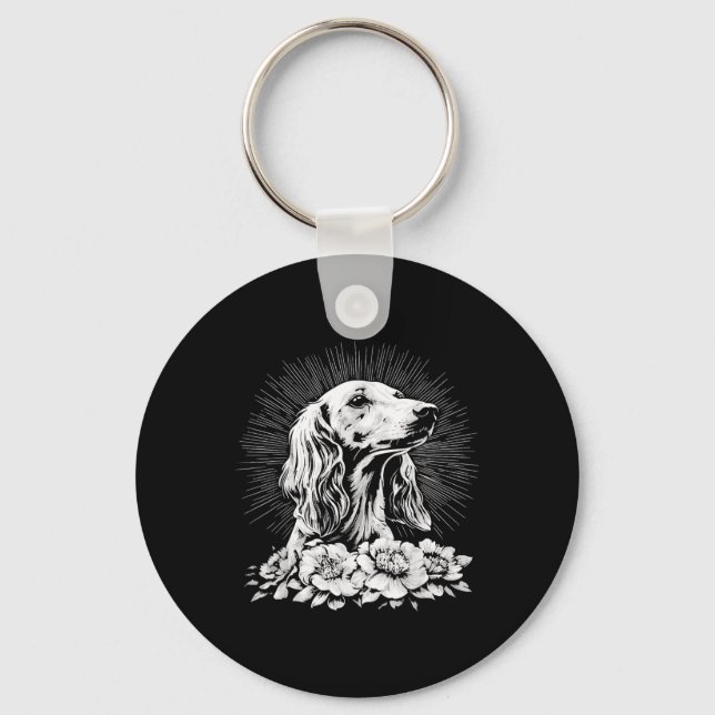 Chaveiro Estilo de Tatuagem Lover Saluki Retro Cog (Frente)