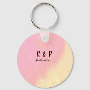 Chaveiro estilo de texto minimalista simples branco casamen