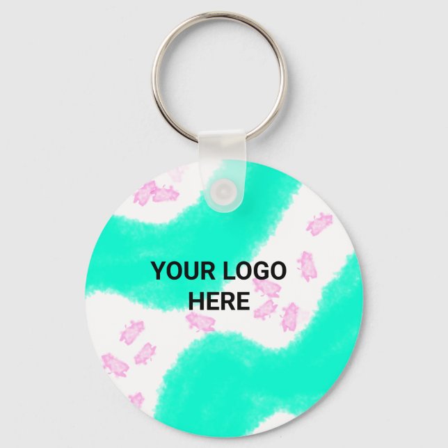 Chaveiro ESTILO DE TEXTO MÍNIMO SIMPLES PRESENÇA verde aqua (Frente)