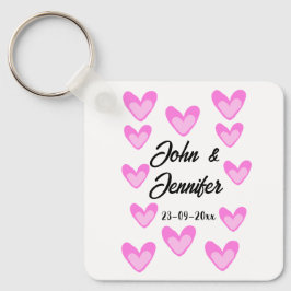 Chaveiro estilo de texto simples e branco, coração de pinto