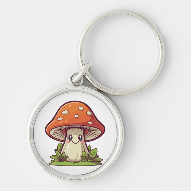 Chaveiro Estilo kawaii fofo, procura de cogumelos (Frente)
