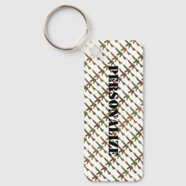 Chaveiro Estilo Militar Gun Camouflage GI Rifle Legal Snowy