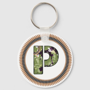 Chaveiro Estilo Militar - Letra P