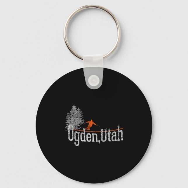 Chaveiro Estilo Ogden Utah Vintage Skiing 1980 (Frente)
