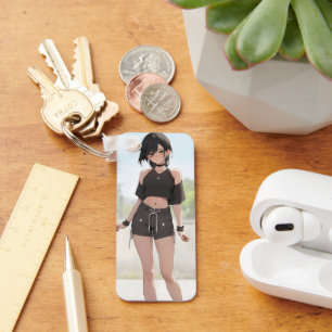 Chaveiro Estilo Urbano da Menina de Animação Bonita