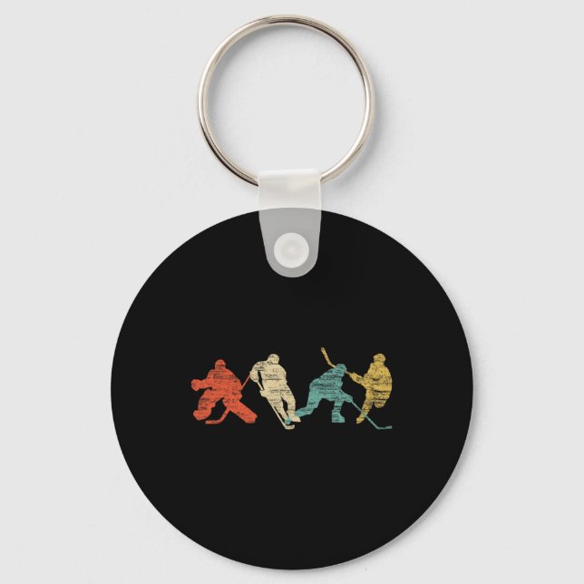 Chaveiro Estilo Vintage Hockey Com Gelo (Frente)
