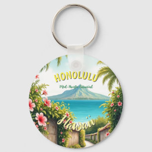 Chaveiro Estilo Vintage Viagem Honolulu Médio Havaiano - Pa