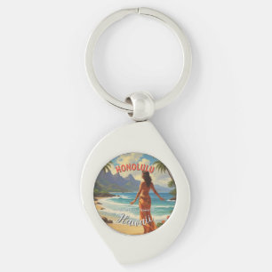 Chaveiro Estilo Vintage Viagem Honolulu Médio Havaiano - Pa