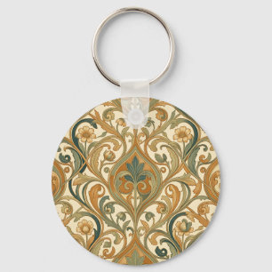 Chaveiro Estilo William Morris com Padrão Floral de Videira