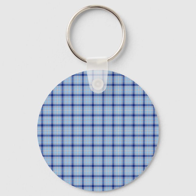 Chaveiro Estilo Xadrez Azul Rústico Simples (Frente)
