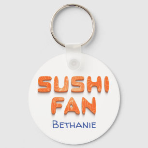 Chaveiro Estipografia de peixes de sushi engraçado