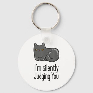 Chaveiro Estou A Julgar-Te Engraçada Citação Com O Gato