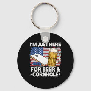 Chaveiro Estou Aqui Para Beer Cornhole American Flag Corn