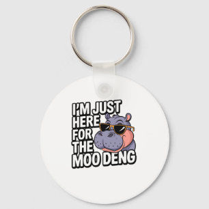 Chaveiro Estou aqui para Moo Deng Cute Baby Hippo Bouncy