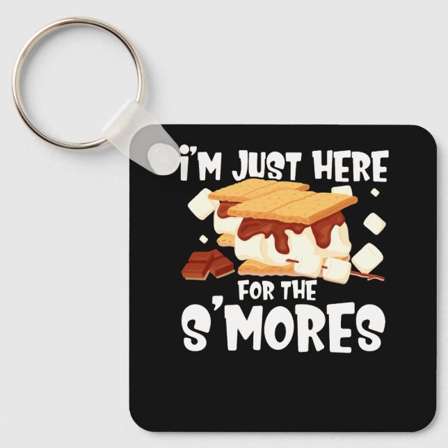 Chaveiro Estou aqui para o acampamento Smores Campfire S'Mo (Frente)