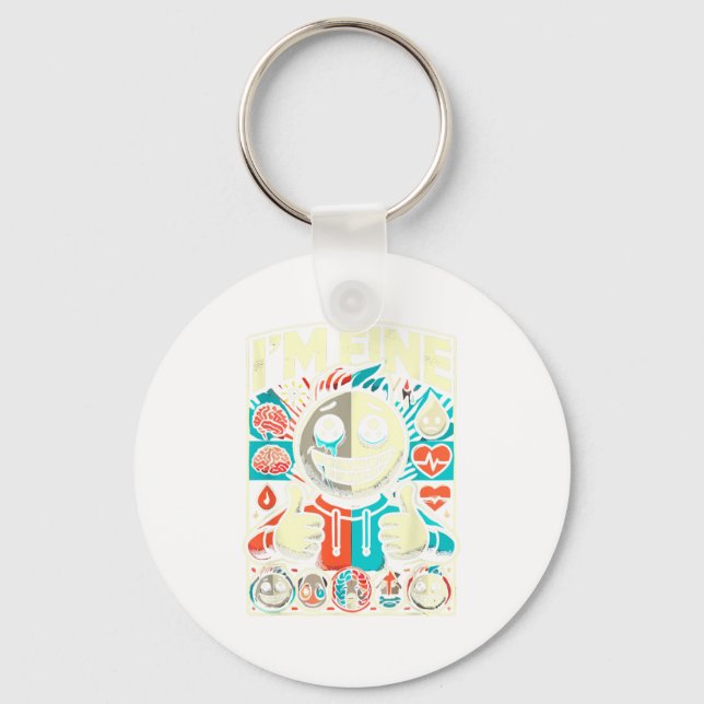 Chaveiro Estou bem, Depressão, ansiedade, saúde mental Awa (Frente)