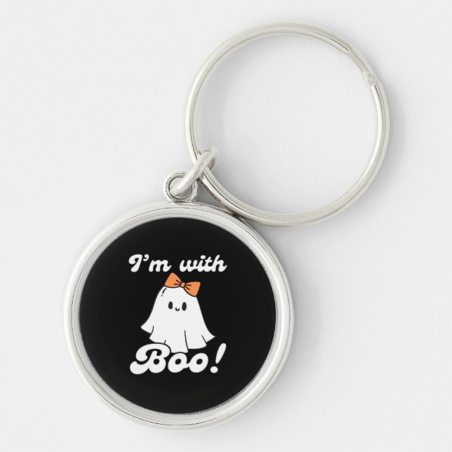 Chaveiro Estou Com Boo Estilo Retrô Divertido (Frente)