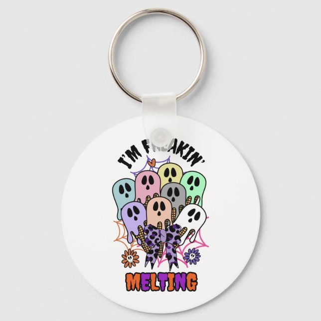 Chaveiro Estou derretendo fantasmas do Sorvete do Halloween (Frente)