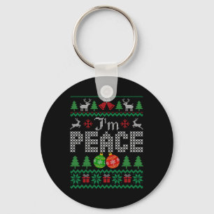 Chaveiro Estou em paz. Vim em Casal de Natal feio