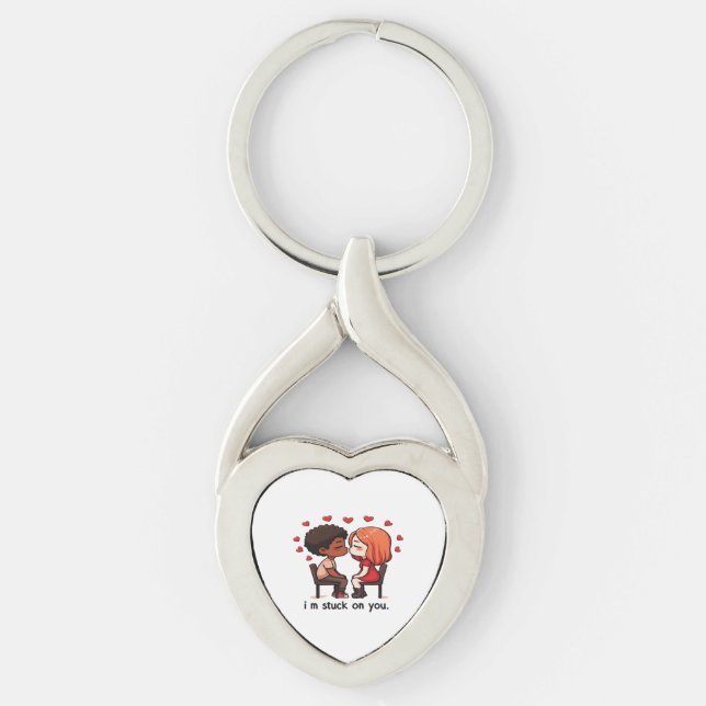 Chaveiro Estou Preso a Você Design de Amor Clássico (Frente)