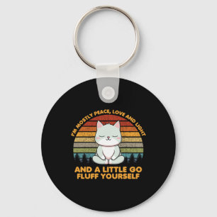 Chaveiro Estou Principalmente Paz Amor Engraçado Yoga Gato