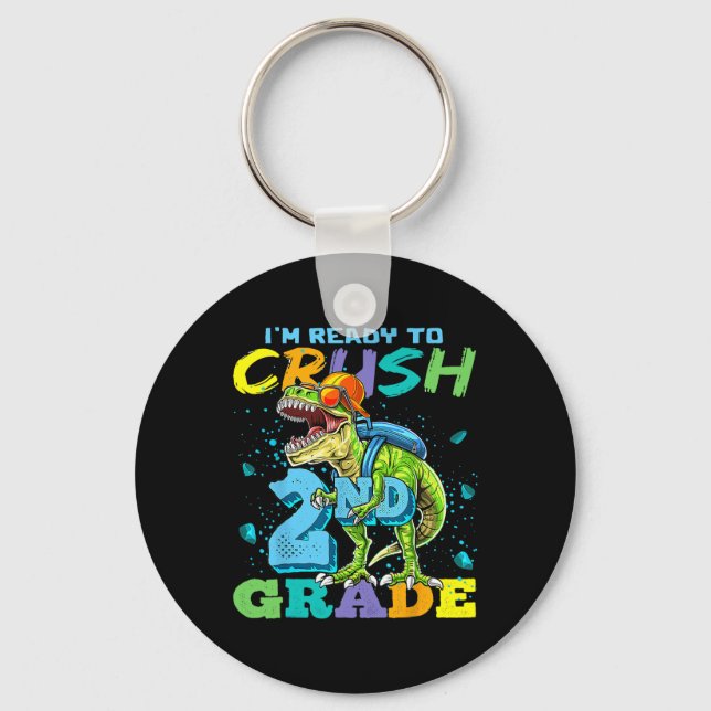Chaveiro Estou pronto para esmagar o segundo Grau T Rex Din (Frente)