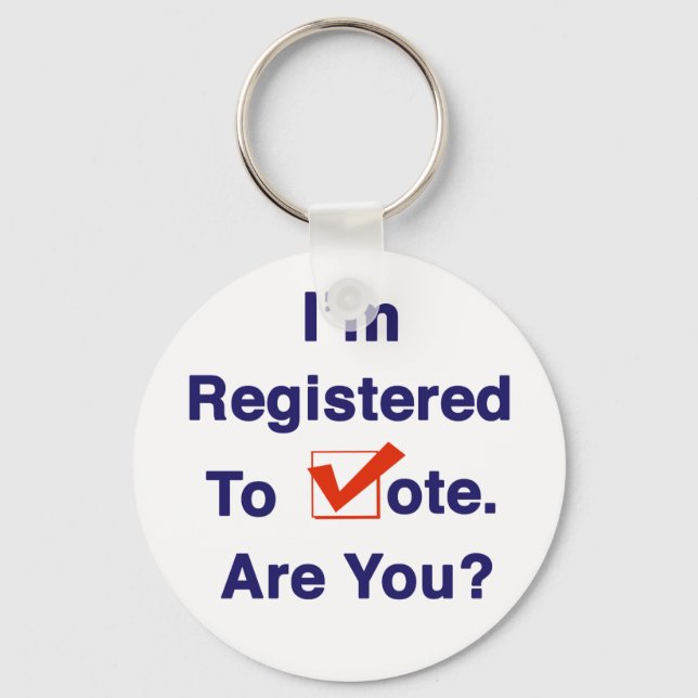 Chaveiro Estou registrado para a votação de 2026 (Frente)